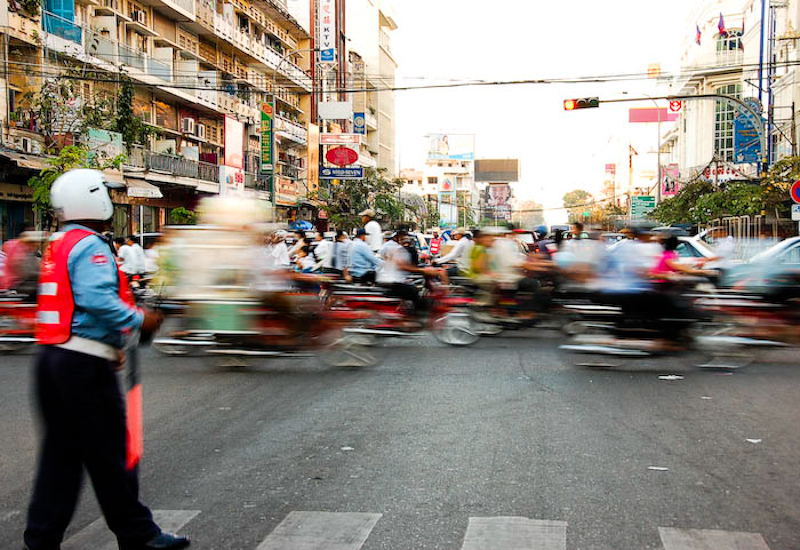 Rush hour in Phnom Penh